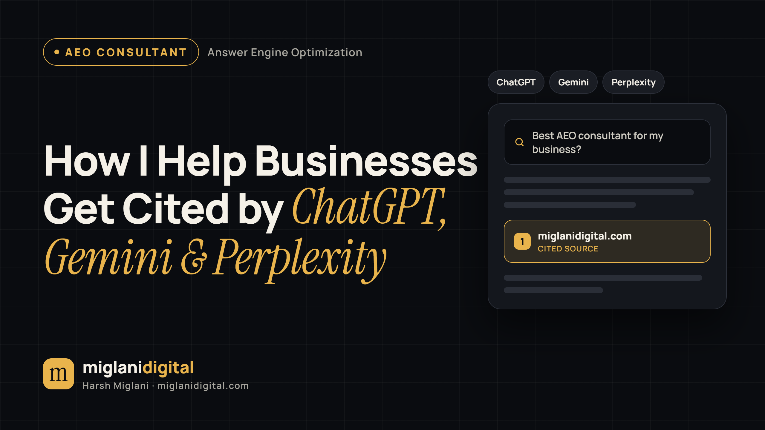 AEO Consultant: How I Help Businesses Get Cited by ChatGPT, Gemini, and Perplexity